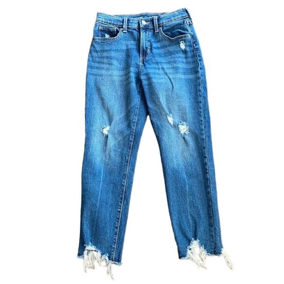 Old Navy Jeans Notched Hem Distressed Jeans Girls 14 - Picture 1 of 5